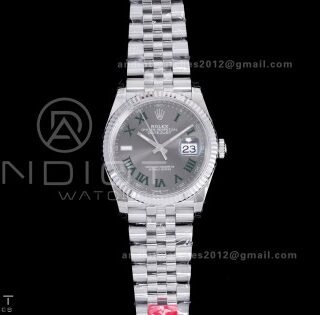 DateJust 36 SS 126234 VSF 1:1 Best Edition 904L Steel Gray Green Roman Dial on Jubilee Bracelet VS3235