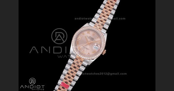 DateJust 36 SS 126281rbr VSF 1:1 Best Edition 904L Steel RG Roman Dial on Jubilee Bracelet VS3235