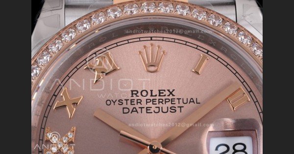 DateJust 36 SS 126281rbr VSF 1:1 Best Edition 904L Steel RG Roman Dial on Jubilee Bracelet VS3235