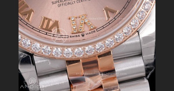 DateJust 36 SS 126281rbr VSF 1:1 Best Edition 904L Steel RG Roman Dial on Jubilee Bracelet VS3235