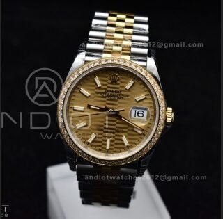 DateJust 36 SS 126283rbr VSF 1:1 Best Edition 904L Steel YG Textured Dial on Jubilee Bracelet VS3235