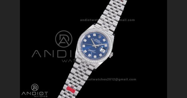 DateJust 36 SS 126284 VSF 1:1 Best Edition 904L Steel Blue Diamonds Dial & bezel on Jubilee Bracelet VS3235