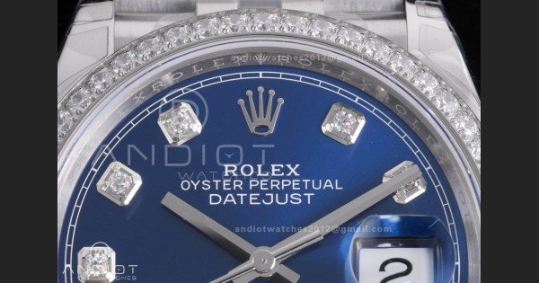 DateJust 36 SS 126284 VSF 1:1 Best Edition 904L Steel Blue Diamonds Dial & bezel on Jubilee Bracelet VS3235