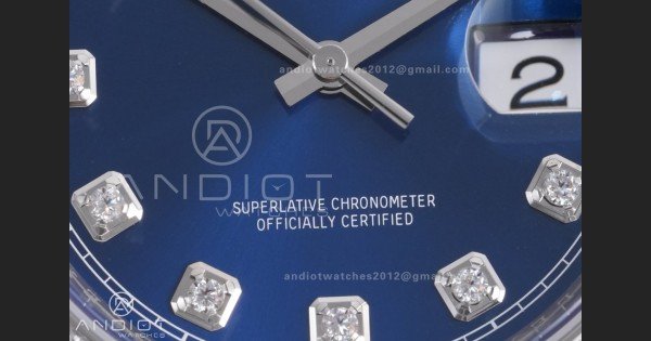 DateJust 36 SS 126284 VSF 1:1 Best Edition 904L Steel Blue Diamonds Dial & bezel on Jubilee Bracelet VS3235