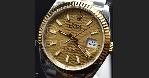 DateJust 36 SS/YG 126231 VSF 1:1 Best Edition 904L Steel Gold Textured Dial on Jubilee Bracelet VS3235