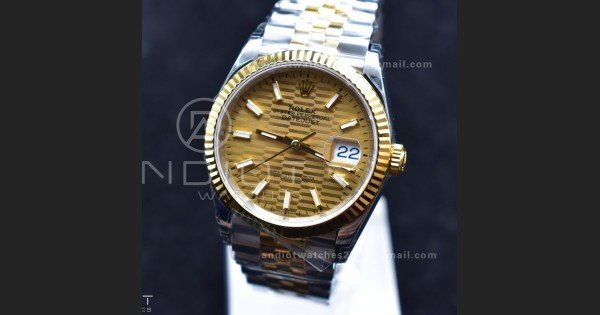 DateJust 36 SS/YG 126231 VSF 1:1 Best Edition 904L Steel Gold Textured Dial on Jubilee Bracelet VS3235