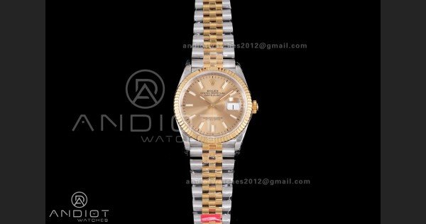 DateJust 36 SS/YG 126233 VSF 1:1 Best Edition 904L Steel YG Sitck Dial on Jubilee Bracelet VS3235