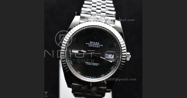 DateJust 41 126330 Wimbledon 904L SS ARF 1:1 Best Edition Gray Dial Green Roman On Jubilee Bracelet Vr3235