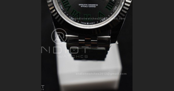DateJust 41 126330 Wimbledon 904L SS ARF 1:1 Best Edition Gray Dial Green Roman On Jubilee Bracelet Vr3235