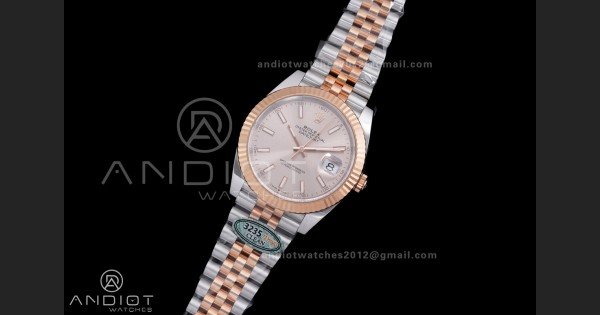 DateJust 41 126331 Clean 1:1 Best Edition 904L Steel Champagne Dial on SS/RG Jubilee Bracelet SH3235