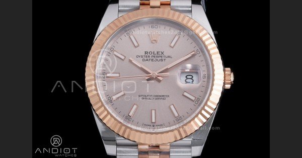 DateJust 41 126331 Clean 1:1 Best Edition 904L Steel Champagne Dial on SS/RG Jubilee Bracelet SH3235