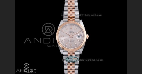 DateJust 41 126331 Clean 1:1 Best Edition 904L Steel Champagne Dial on SS/RG Jubilee Bracelet SH3235