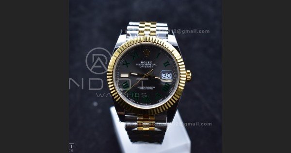 DateJust 41 126333 SS/YG ARF 1:1 Best Edition 904L Steel Gray Green Roman Dial on SS/YG Jubilee Bracelet SH3235 (Gain Weight)