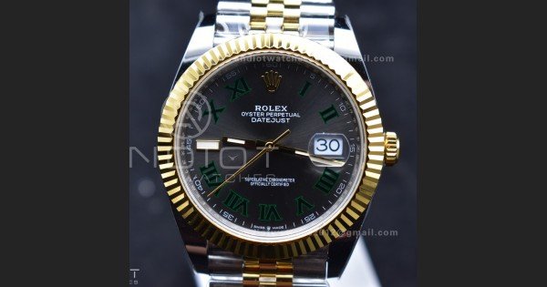 DateJust 41 126333 SS/YG ARF 1:1 Best Edition 904L Steel Gray Green Roman Dial on SS/YG Jubilee Bracelet SH3235 (Gain Weight)
