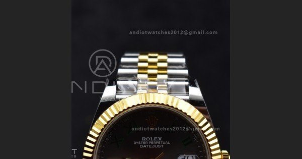 DateJust 41 126333 SS/YG ARF 1:1 Best Edition 904L Steel Gray Green Roman Dial on SS/YG Jubilee Bracelet SH3235 (Gain Weight)