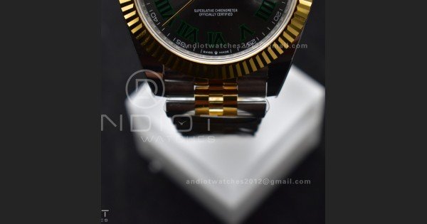 DateJust 41 126333 SS/YG ARF 1:1 Best Edition 904L Steel Gray Green Roman Dial on SS/YG Jubilee Bracelet SH3235 (Gain Weight)