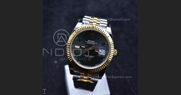 DateJust 41 126333 SS/YG ARF 1:1 Best Edition 904L Steel Gray Green Roman Dial on SS/YG Jubilee Bracelet SH3235 (Gain Weight)