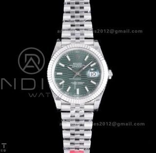 DateJust 41 126334 904L SS VSF 1:1 Best Edition Green Textured Dial on Jubilee Bracelet VS3235