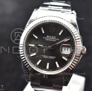 DateJust 41 126334 904L SS VSF 1:1 Best Edition Grey Dial on Oyster Bracelet VS3235