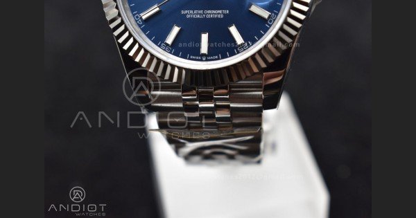 DateJust 41 126334 DIWF 1:1 Best Edition 904L Steel Blue Stick Dial on Jubilee Bracelet SA3235