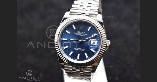 DateJust 41 126334 DIWF 1:1 Best Edition 904L Steel Blue Stick Dial on Jubilee Bracelet SA3235