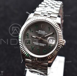 DateJust 41 126334 DIWF 1:1 Best Edition 904L Steel Grey Dial Arabic Marker on Jubilee Bracelet SA3235