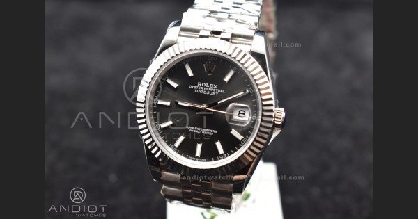 DateJust 41 126334 DIWF 1:1 Best Edition 904L Steel Grey Stick Dial on Jubilee Bracelet SA3235