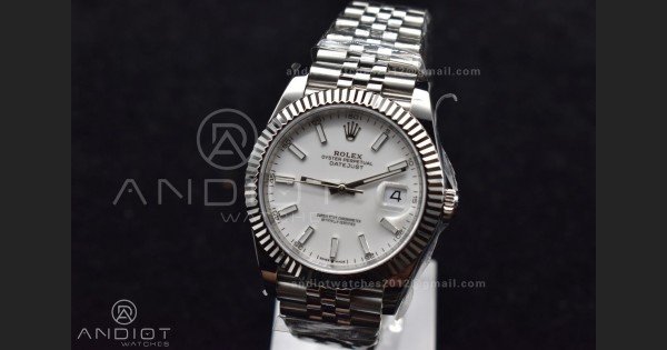 DateJust 41 126334 DIWF 1:1 Best Edition 904L Steel White Stick Dial on Jubilee Bracelet SA3235