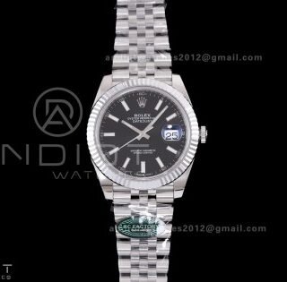 DateJust 41 126334 RCF 1:1 Best Edition 904L Steel Black Stick Dial on Jubilee Bracelet RC3235