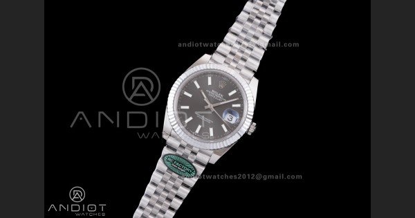 DateJust 41 126334 RCF 1:1 Best Edition 904L Steel Gray Stick Dial on Jubilee Bracelet RC3235