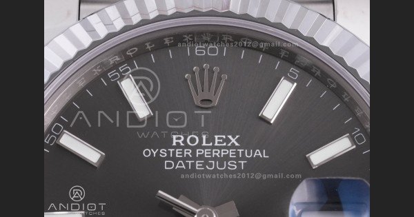DateJust 41 126334 RCF 1:1 Best Edition 904L Steel Gray Stick Dial on Jubilee Bracelet RC3235