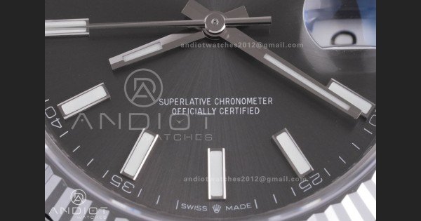 DateJust 41 126334 RCF 1:1 Best Edition 904L Steel Gray Stick Dial on Jubilee Bracelet RC3235