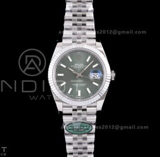 DateJust 41 126334 RCF 1:1 Best Edition 904L Steel Green Stick Dial on Jubilee Bracelet RC3235