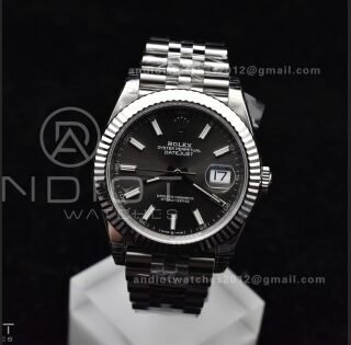 DateJust 41 SS 126334 VSF 1:1 Best Edition 904L Steel Grey Stick Dial On Jubilee Bracelet VS3235
