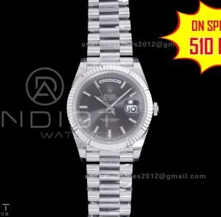 Day Date 228239 40mm 904L SS VSF 1:1 Best Edition Gray Dial Stick Marker On SS President Bracelet DD3255