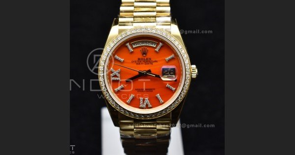 Day Date 36 YG RAF 1:1 Best Edition Red Carnelian Dial on YG Bracelet A2836