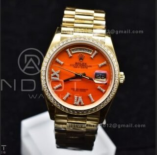 Day Date 36 YG RAF 1:1 Best Edition Red Carnelian Dial on YG Bracelet A2836