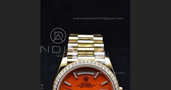 Day Date 36 YG RAF 1:1 Best Edition Red Carnelian Dial on YG Bracelet A2836
