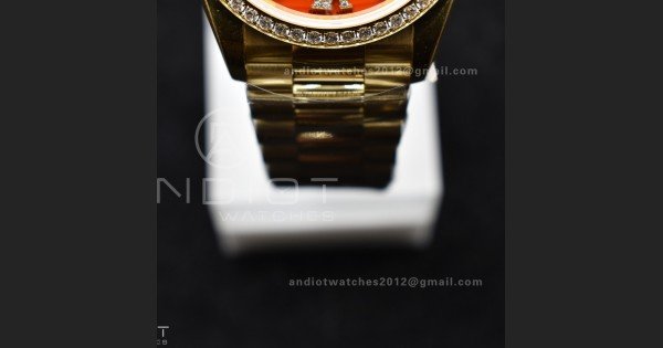 Day Date 36 YG RAF 1:1 Best Edition Red Carnelian Dial on YG Bracelet A2836