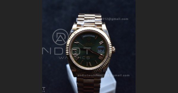 Day Date 40 RG 228235 THBF 1:1 Best Edition Green Roman Dial on President Bracelet VR3255 V3 (Gain Weight)
