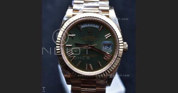 Day Date 40 RG 228235 THBF 1:1 Best Edition Green Roman Dial on President Bracelet VR3255 V3 (Gain Weight)