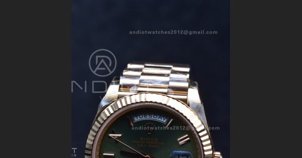 Day Date 40 RG 228235 THBF 1:1 Best Edition Green Roman Dial on President Bracelet VR3255 V3 (Gain Weight)