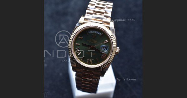 Day Date 40 RG 228235 THBF 1:1 Best Edition Green Roman Dial on President Bracelet VR3255 V3 (Gain Weight)