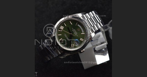 Day Date 40 SS 228239 THBF 1:1 Best Edition Green Roman Dial on President Bracelet VR3255 V3 (Gain Weight)