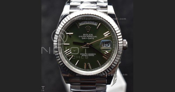 Day Date 40 SS 228239 THBF 1:1 Best Edition Green Roman Dial on President Bracelet VR3255 V3 (Gain Weight)