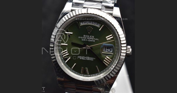 Day Date 40 SS 228239 THBF 1:1 Best Edition Green Roman Dial on President Bracelet VR3255 V3 (Gain Weight)