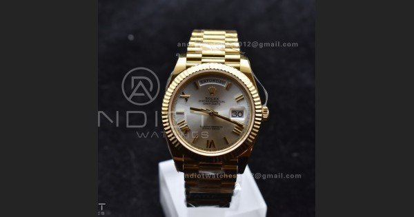 Day Date 40 YG 228238 ARF 1:1 Best Edition Silver Roman Dial On President Bracelet VR3255 (Gain Weight)