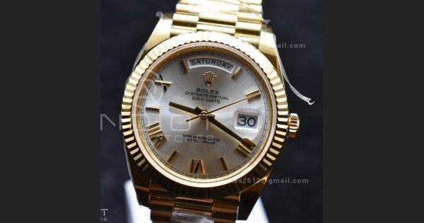 Day Date 40 YG 228238 ARF 1:1 Best Edition Silver Roman Dial On President Bracelet VR3255 (Gain Weight)
