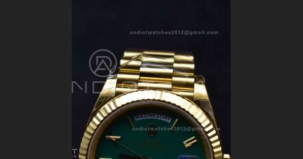 Day Date 40 YG 228238 THBF 1:1 Best Edition Green Roman Dial on President Bracelet VR3255 V3 (Gain Weight)