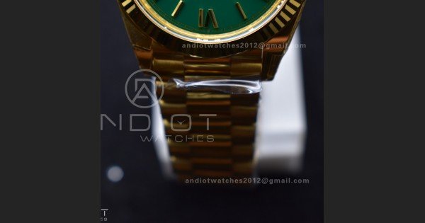 Day Date 40 YG 228238 THBF 1:1 Best Edition Green Roman Dial on President Bracelet VR3255 V3 (Gain Weight)